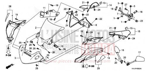 UPPER COWL CBR250RAB de 2011